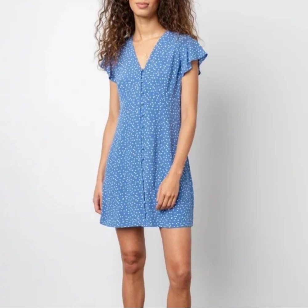 Rails Helena Blue Wisteria Floral Polka Dot Dress size XS